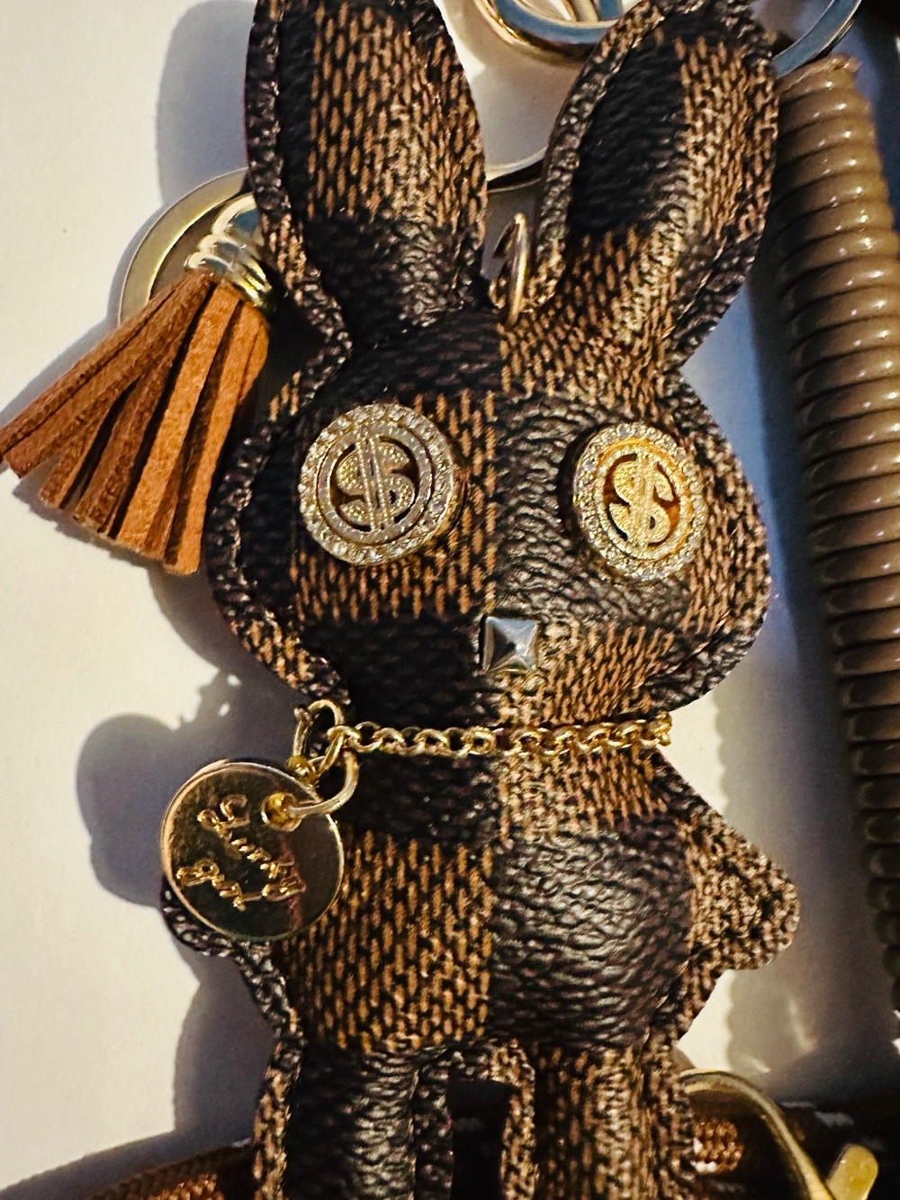 Brown Bunny BagCharm/Keychain with Tassel - Picture 2 of 3